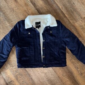 Womens Navy Blue Corduroy Jacket
